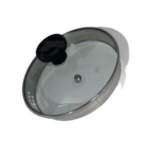 Replacement Glass Lid With Stainless Steel Rim & Vent Hole 8-Inch Diameter 109c